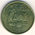 Италия, 200 лир (1999 г.)