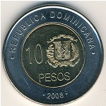 Доминиканская республика, 10 песо (2005–2016 г.)