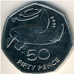 Остров Святой Елены и острова Вознесения, 50 пенсов (2003–2006 г.)