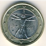 Italy, 1 euro, 2008–2022