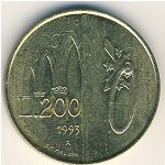 San Marino, 200 lire, 1993