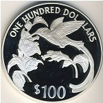 Jamaica, 100 dollars, 1987