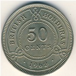 British Honduras, 50 cents, 1954–1971