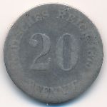 Германия, 20 пфеннигов (1875 г.)