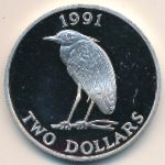 Bermuda Islands, 2 dollars, 1991