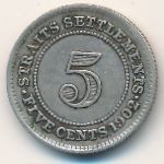 Стрейтс-Сетлментс, 5 центов (1902–1903 г.)