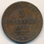 Саксония, 5 пфеннигов (1862 г.)