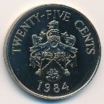 Бермудские острова, 25 центов (1984 г.)