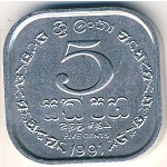 Шри-Ланка, 5 центов (1978–1991 г.)