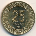 Экваториальная Гвинея, 25 франков (1985 г.)