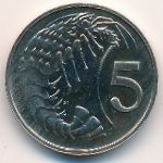 Каймановы острова, 5 центов (1972–1986 г.)