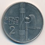 Italy, 2 lire, 1923–1935
