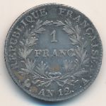 France, 1 franc, 1802–1804