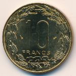 Центральная Африка, 10 франков (1974–2003 г.)