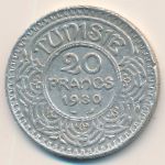 Tunis, 20 francs, 1930–1934