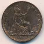 Great Britain, 1/2 penny, 1860–1874