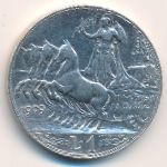 Italy, 1 lira, 1908–1913