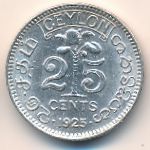 Ceylon, 25 cents, 1919–1926