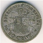 Spain, 50 centimos, 1910