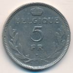 Belgium, 5 francs, 1936–1937
