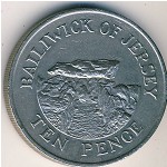 Jersey, 10 pence, 1983–1990
