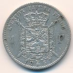 Belgium, 1 franc, 1866–1886
