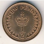 Great Britain, 1/2 new penny, 1971–1981
