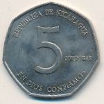 Nicaragua, 5 cordobas, 1980