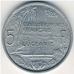 French Oceania, 5 francs, 1952