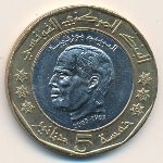 Tunis, 5 dinars, 2002