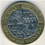 Великобритания, 2 фунта (2007 г.)