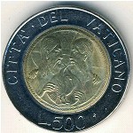 Vatican City, 500 lire, 1988