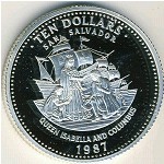 Bahamas, 10 dollars, 1987