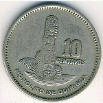 Guatemala, 10 centavos, 1957–1958