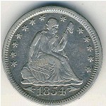 США, 1/4 доллара (1854–1855 г.)