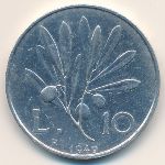 Italy, 10 lire, 1946–1950