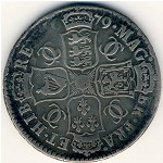 Великобритания, 1/2 кроны (1672–1684 г.)