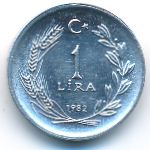 Turkey, 1 lira, 1982