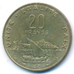 Джибути, 20 франков (1977–2017 г.)