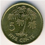 Сейшелы, 5 центов (1990–2003 г.)