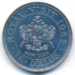 Остров Сент-Люсия, 10 долларов (1985 г.)