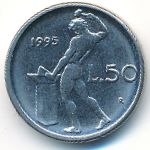Italy, 50 lire, 1990–1995