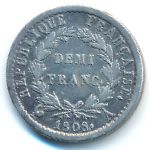 Франция, 1/2 франка (1807–1808 г.)