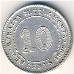 Стрейтс-Сетлментс, 10 центов (1871–1901 г.)