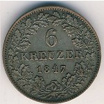 Baden, 6 kreuzer, 1839–1856
