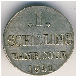 Гамбург, 1 шиллинг (1851 г.)