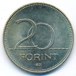 Hungary, 20 forint, 1992–2008