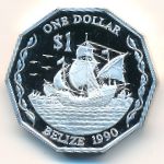 Belize, 1 dollar, 1990