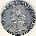Papal States, 1 scudo, 1850–1856