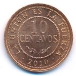 Bolivia, 10 centavos, 2010–2012